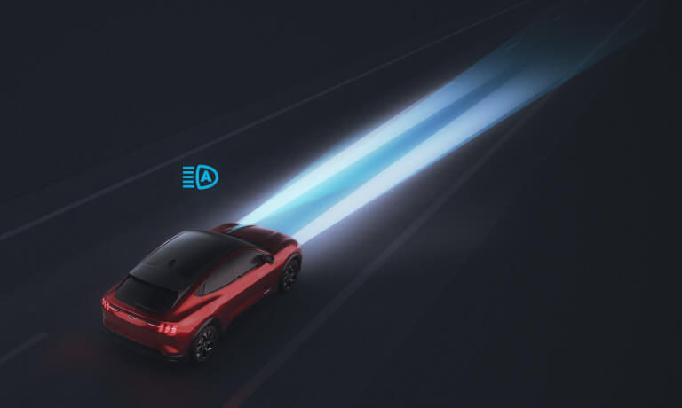 2023 Ford Mustang Mach-E with high beams