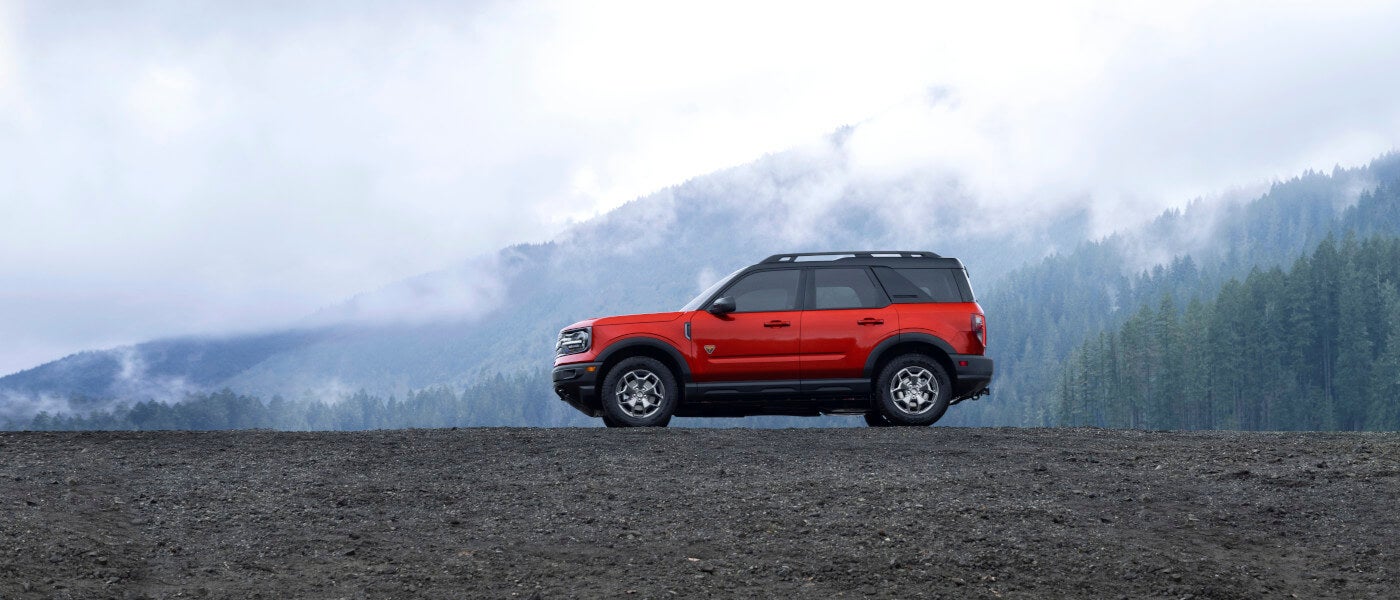 2024 Ford Bronco parked in misty mountains