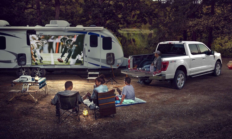 2024 Ford F- 150 with RV and family watching football