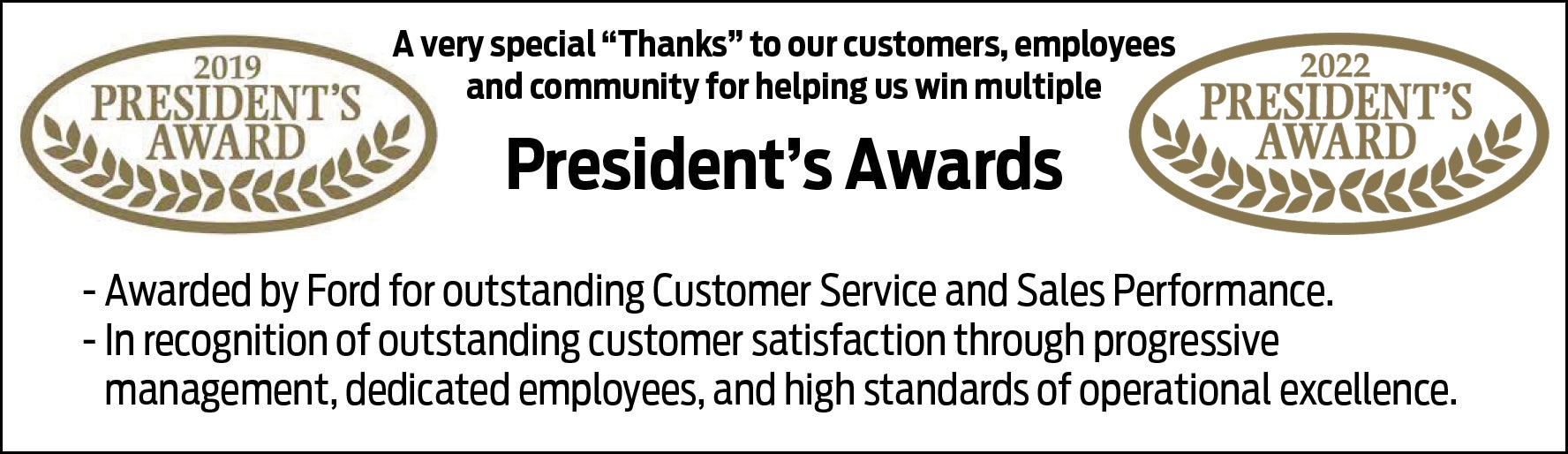 Briarwood Ford President's Awards