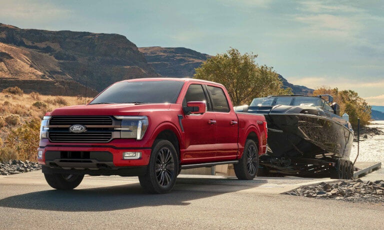 2026 Ford F-150 pulling a boat from the water