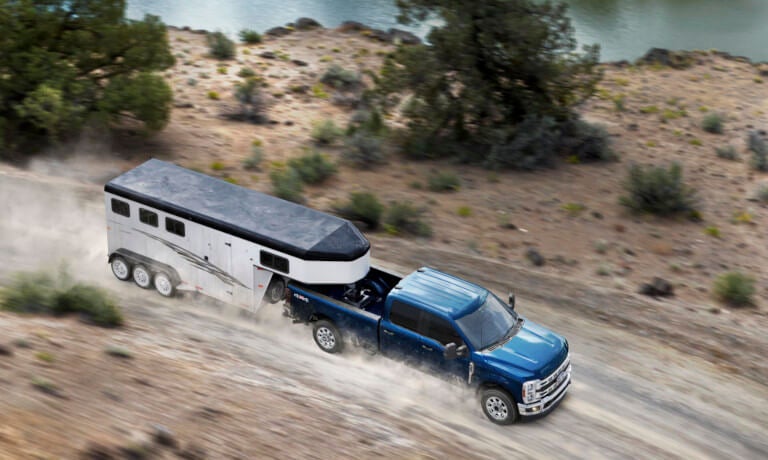 2026 Ford Super Duty towing an RV